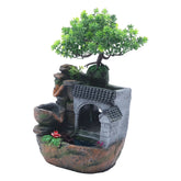 Tabletop Water Fountain with LED Light, Desktop Ornaments Resin Rockery Ornament for Office Living Room Desk Decor by Home for Health and Beauty