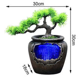 Desktop Fountain Relaxation Waterfall With LED Light Feng Shui by Home for Health and Beauty
