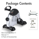 Mini Under Desk Pedal Exerciser Bike Multi-Function Motorized Digital With LCD Screen Display for Leg Arm and Knee for Elderly by Home for Health and Beauty