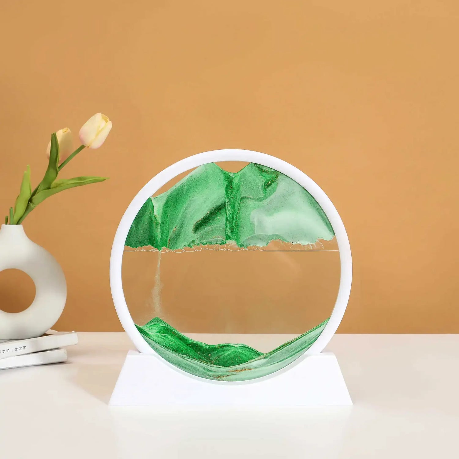 3D Moving Sand Art Glass Frame Deep Sea Quicksand Decor by Home for Health and Beauty