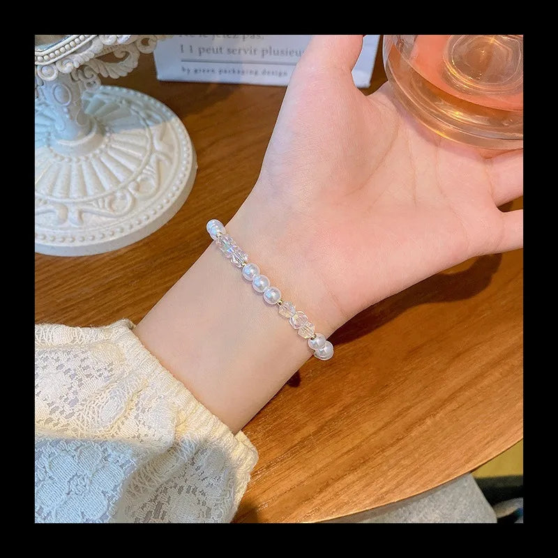 Pearl Bracelet For Women Elastic Beaded Rope by Home for Health and Beauty