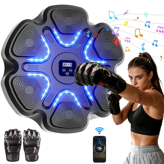 Music Boxing Machine for Adults and Kids, Smart Bluetooth Boxing Training Equipment with Gloves for Home,Office and Gym by Home for Health and Beauty