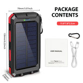 Solar Power Bank Portable Dual 30000mAh 5V USB Ports 2 LED Light Flashlight Fast Charging for iPhone Samsung Tablets by Home for Health and Beauty