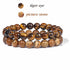 2Pcs Colorful Natural Stone Bead Bracelet Set 8MM Natural Agates Turquois Amethysts Quartzs Gem Stretch Bangle Jewelry Gift by Home for Health and Beauty