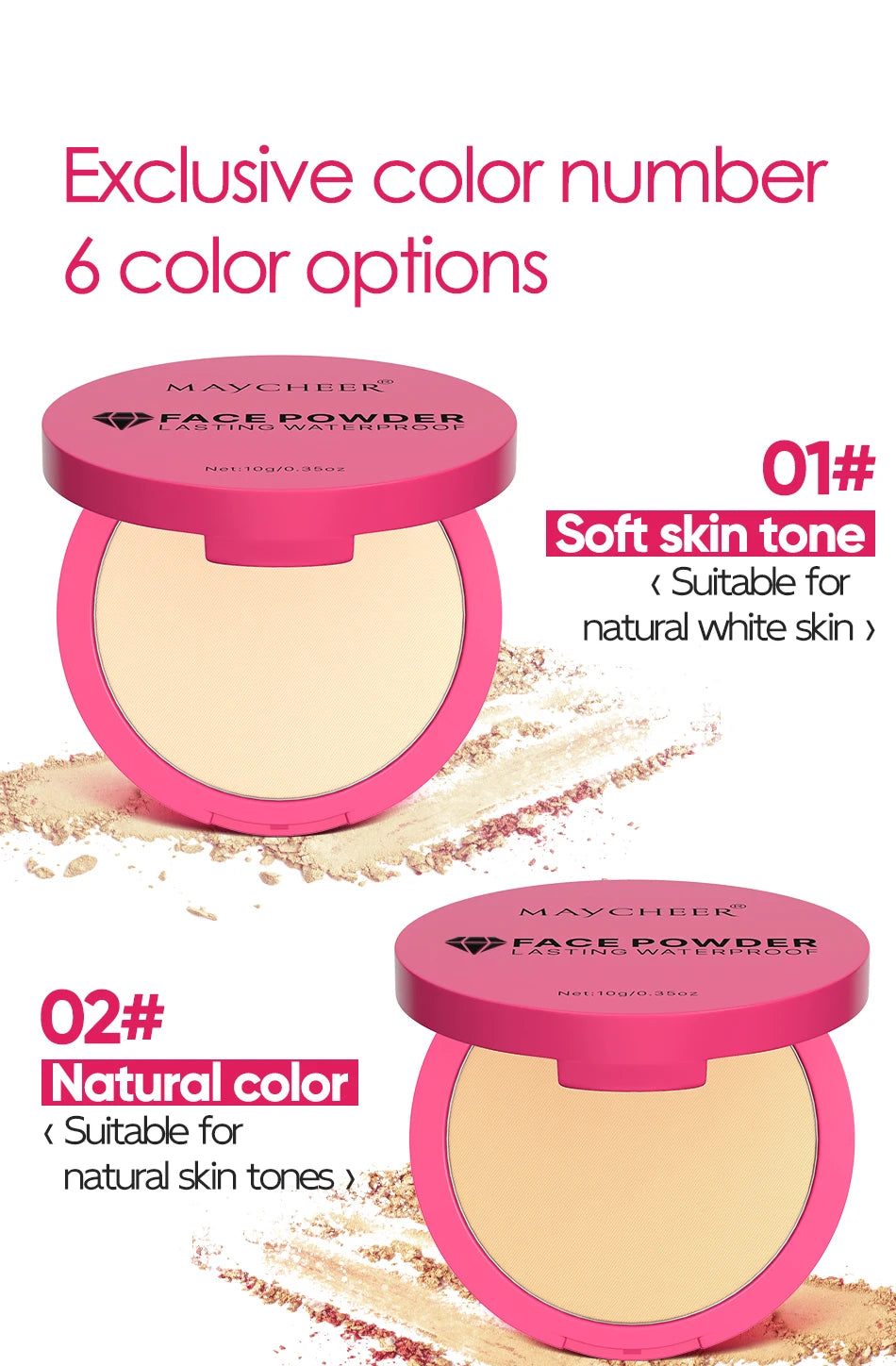 5-color matte setting powder, controls oil, moisturizes, and is long-lasting and waterproof, creating a natural makeup look. by Home for Health and Beauty