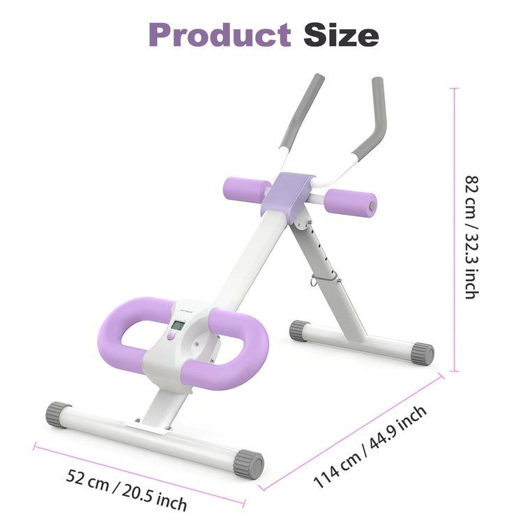 Ab Workout Machine Abdominal Adjustable Folding Crunch Trainer Core Machine Full Body Equipment for Home Gym by Home for Health and Beauty