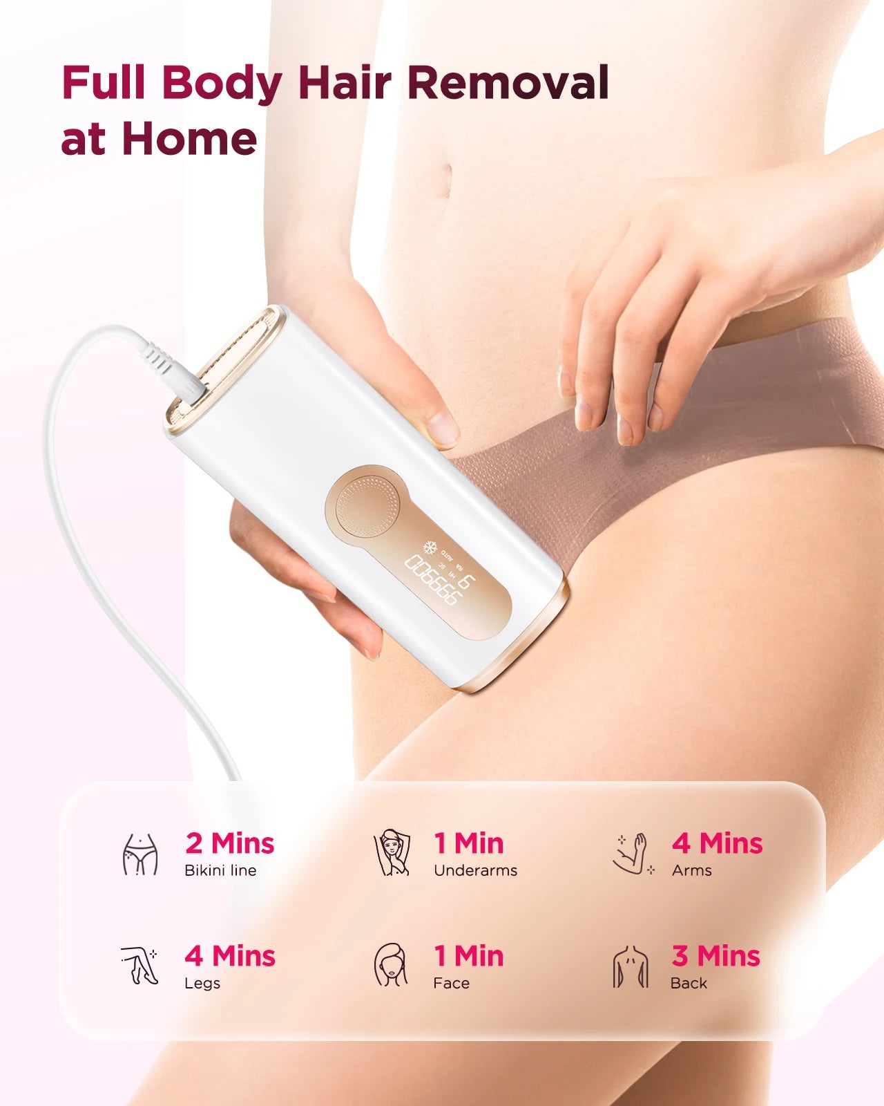 IPL Hair Removal Epilator Laser Permanent Painless Machine by Home for Health and Beauty