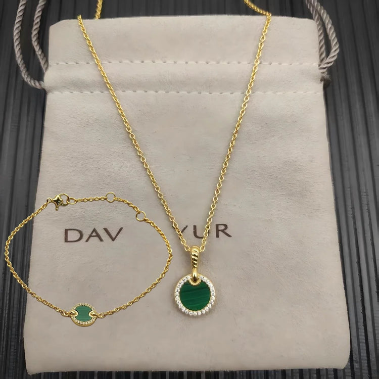 High-Quality Elegant and Simple Gold-Plated Round Bracelets and Necklaces Set by Home for Health and Beauty