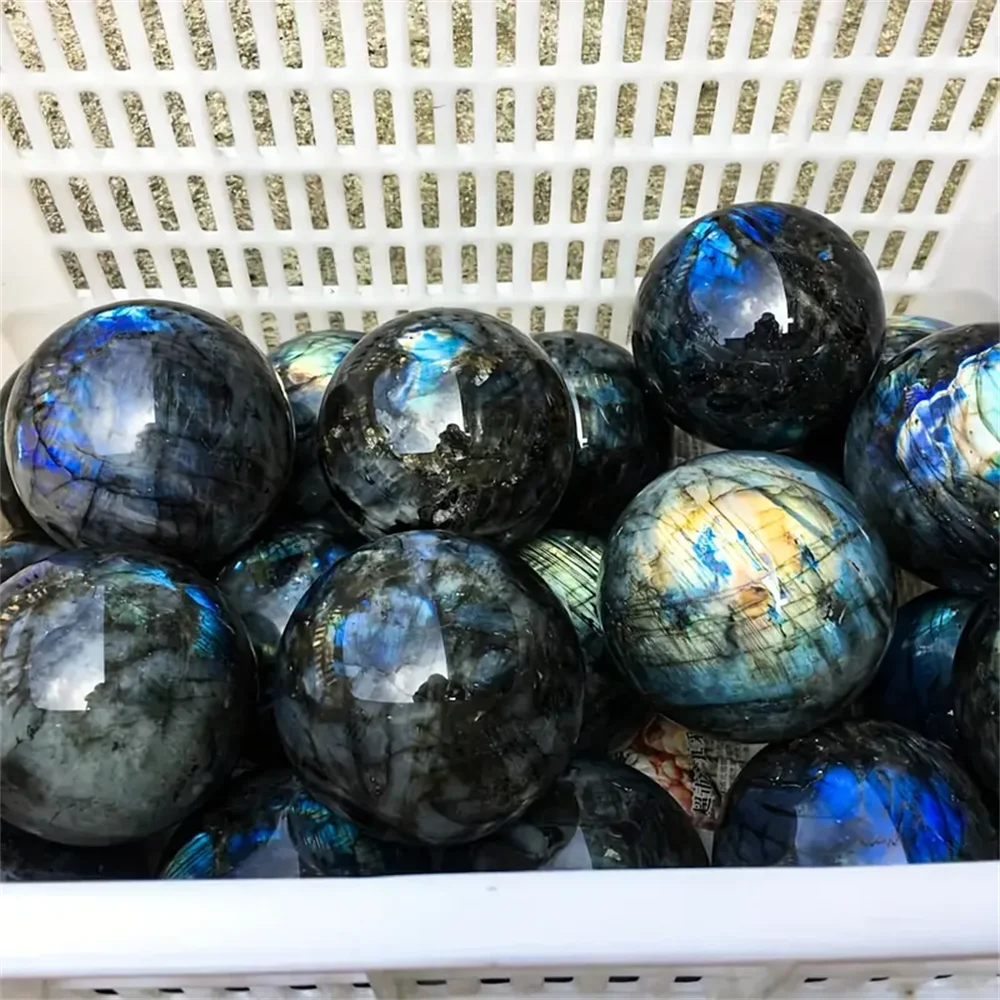 1pc Blue Light Violet Tourmaline Crystal Ball Home Decor