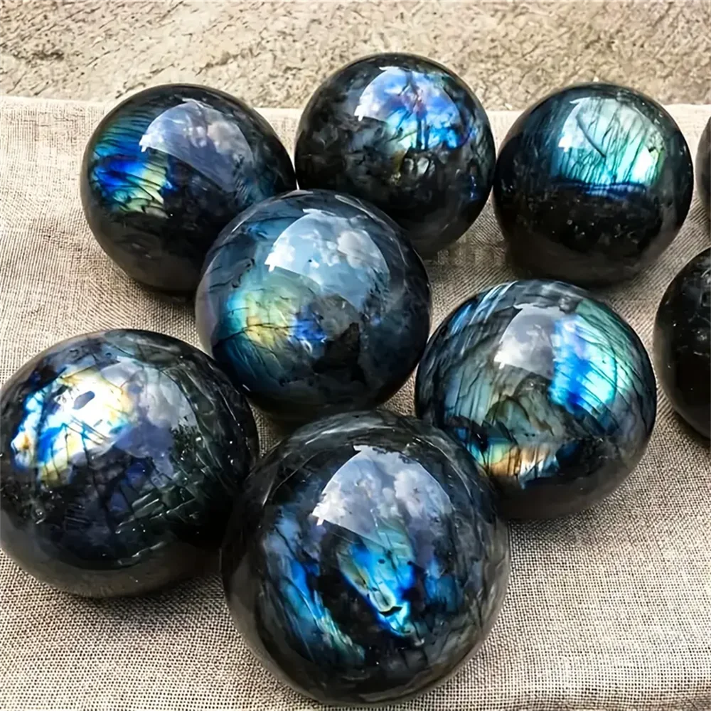 1pc Blue Light Violet Tourmaline Crystal Ball Home Decor