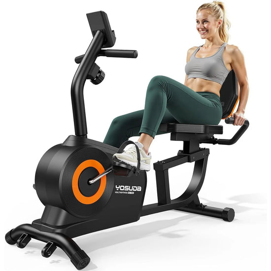 Recumbent Exercise Bike for Home,Magnetic Staionary Bike with Adjustable Seat,350LB Capacity,LCD Monitor by Home for Health and Beauty