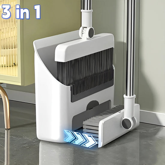 3in 1 Broom and Dustpan Set Floor Brush Long-handled Broom And Dustpan For Home Office School Dorm by Home for Health and Beauty