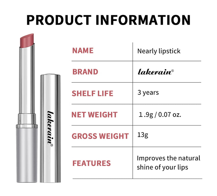 Lakerain Nearly Lipstick Lip Balm Natural Color Creamy Texture Long Lasting Moisturizing Nourishing Lip Care Gloss Cosmetic by Home for Health and Beauty