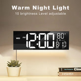 16" Large Digital Wall Clock With Remote Control, Timer, Alarm With Big LED Screen Dispaly, 8 RGB Colors, Auto DST, Temperature by Home for Health and Beauty