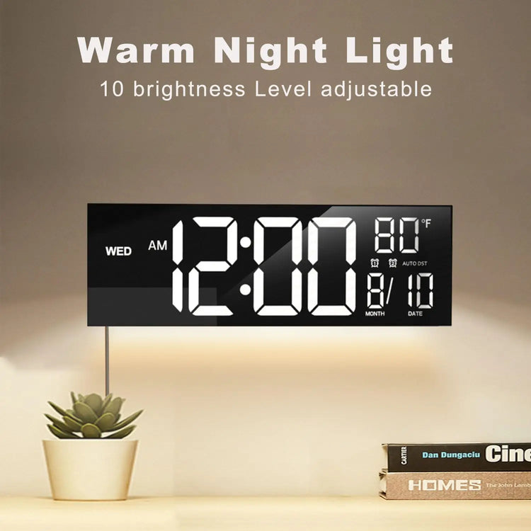 16" Large Digital Wall Clock With Remote Control, Timer, Alarm With Big LED Screen Dispaly, 8 RGB Colors, Auto DST, Temperature by Home for Health and Beauty
