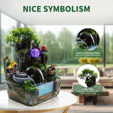 Lucky Feng Shui Money Tree Water Fountain With Resin Rockery by Home for Health and Beauty