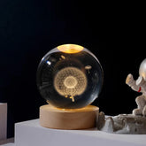 3D Moon Crystal Ball Astronomy Galaxy Solar System Saturn Luminous Balls Snow Glass Globe Night Light Home Desktop Decoration solar system sphere stand globe earth gyro ball planet by Home for Health and Beauty