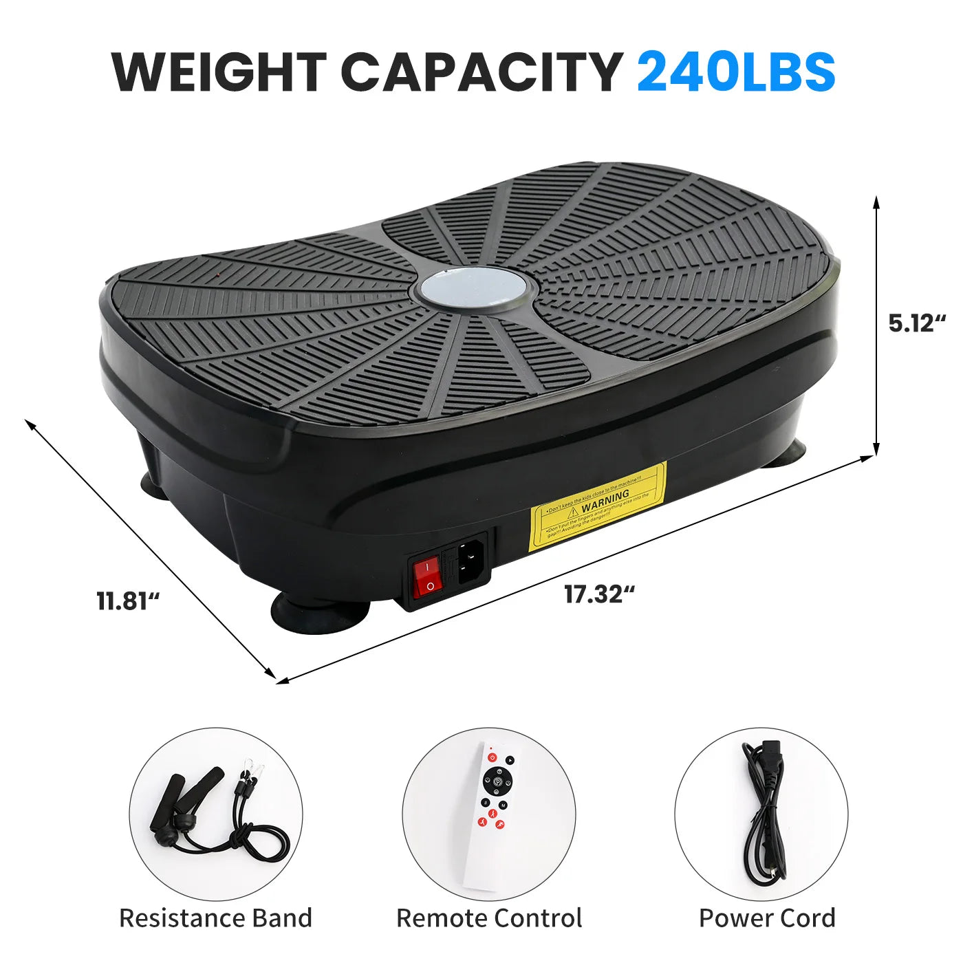 Vibration Plate Exercise Kit With Resistance Bands and Presets by Home for Health and Beauty