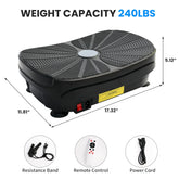 Vibration Plate Exercise Kit With Resistance Bands and Presets by Home for Health and Beauty