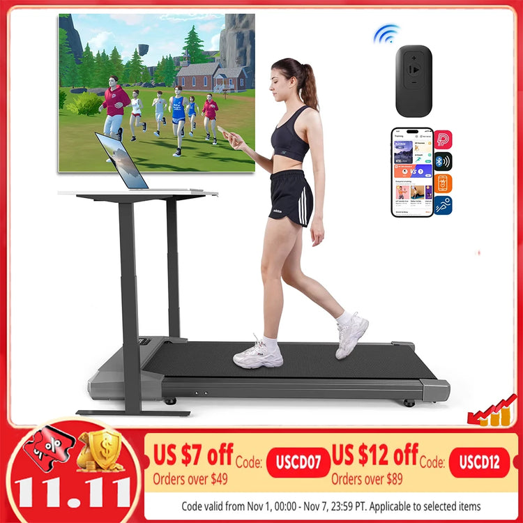 2in1 Under Desk Treadmill With LED Display by Home for Health and Beauty