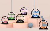 3D Moving Sand Art Picture Round Glass Deep Sea Sandscape Hourglass Quicksand Craft Flowing Sand Painting Office Home Decor Gift by Home for Health and Beauty