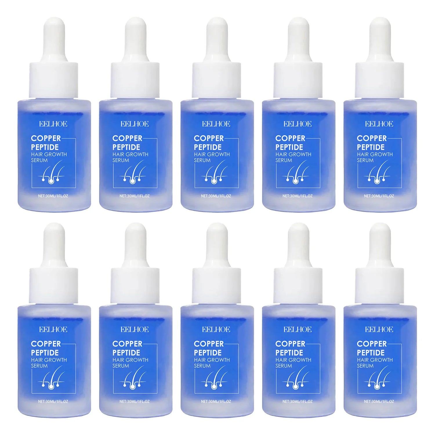 EELHOE 30ml Copper Peptide Hair Serum Strengthening Hair Roots Repair Hairs Damage Essence Nourish Smoother Hair Loss Growth Oil by Home for Health and Beauty