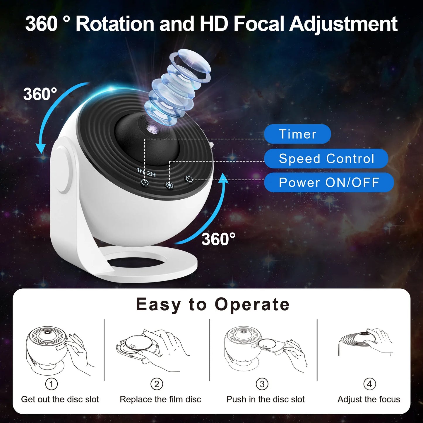 Mexllex Galaxy Ultral Star Projector 13 In 1 LED Night Light