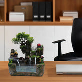 110V 3.5W Tabletop Water Fountain, Indoor Rockery Stream Desktop Fountain Waterfall with Atomizer & Auto Pump, Zen Décoration by Home for Health and Beauty