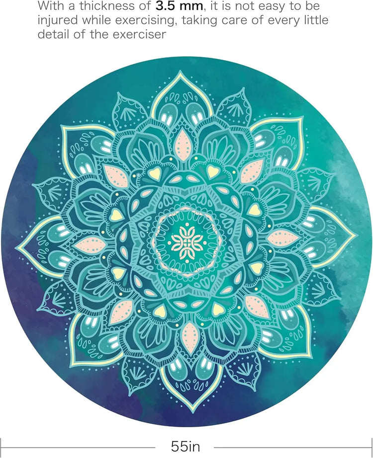Pilates Mat Round Oversize Yoga Mat Suede Rubber Non-Slip Dia 140cm by Home for Health and Beauty