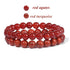 2Pcs Colorful Natural Stone Bead Bracelet Set 8MM Natural Agates Turquois Amethysts Quartzs Gem Stretch Bangle Jewelry Gift by Home for Health and Beauty
