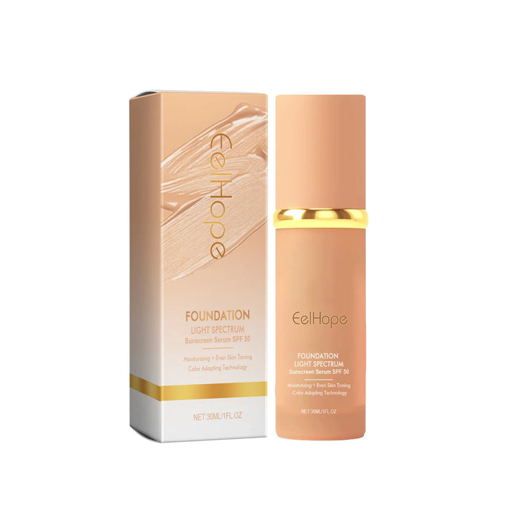 4-in-1 Liquid Foundation Spf 50+ Magic Color Changing Matte Long-Lasting Waterproof Sweating Moisturizing Coverage Makeup Base by Home for Health and Beauty