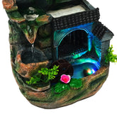 Tabletop Water Fountain with LED Light, Desktop Ornaments Resin Rockery Ornament for Office Living Room Desk Decor by Home for Health and Beauty