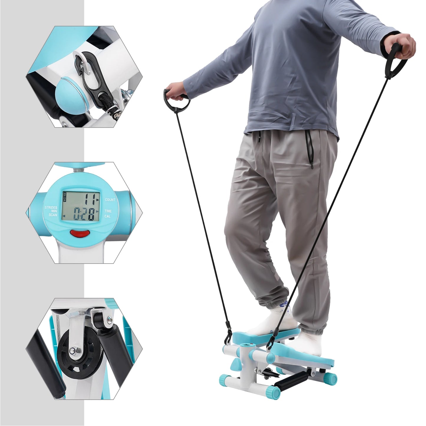 Portable Stepper Fitness Machine For Home Office Workouts