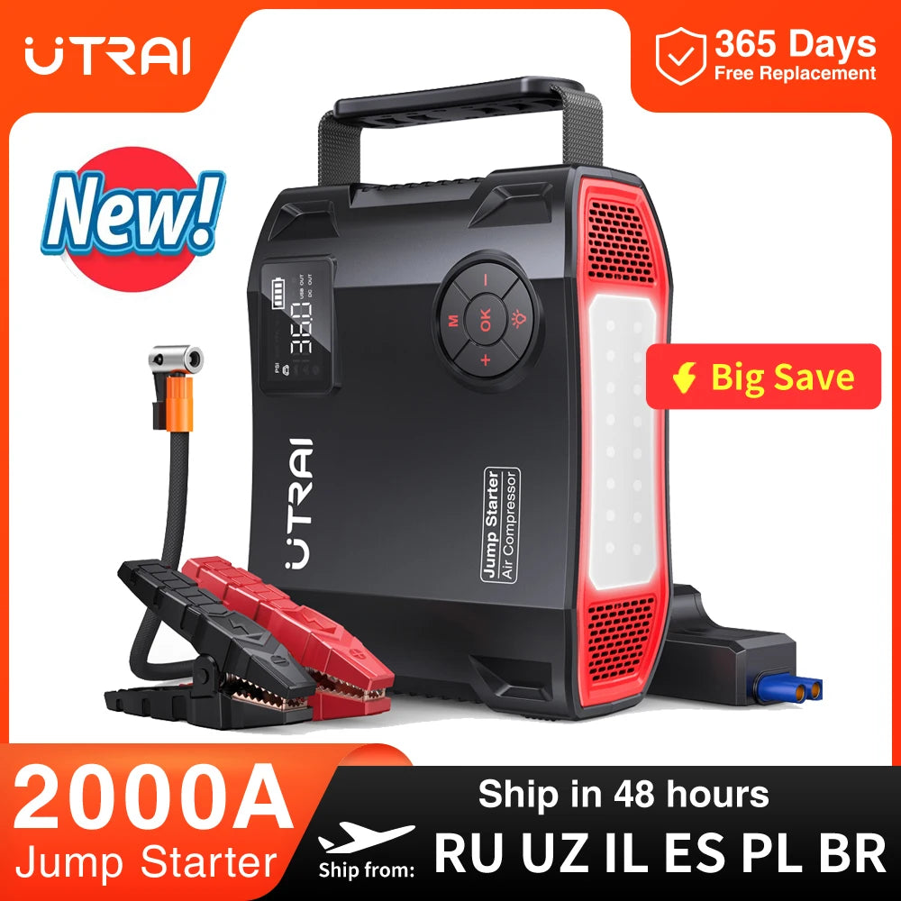 4 in 1 Jump Starter Power Bank With Air Compressor