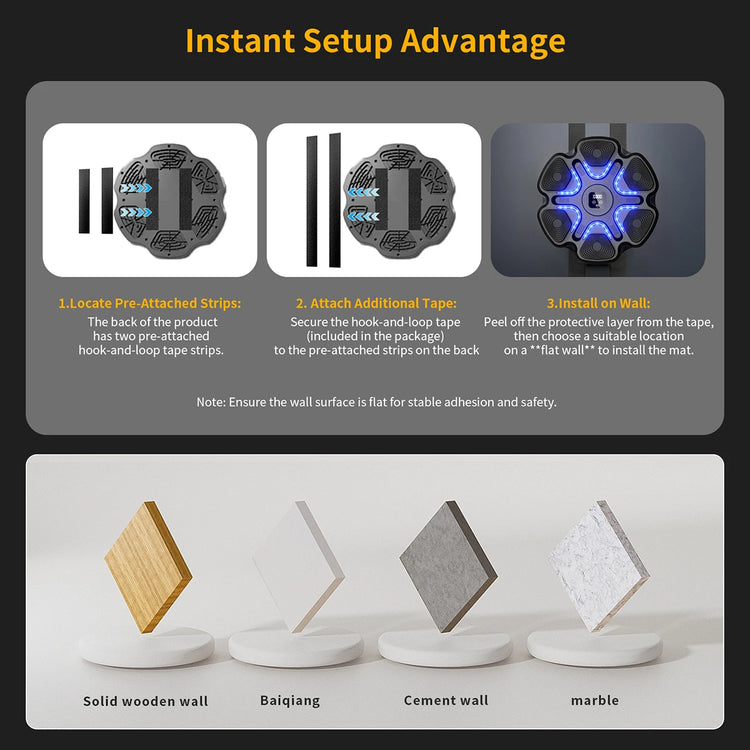 Music Boxing Machine for Adults and Kids, Smart Bluetooth Boxing Training Equipment with Gloves for Home,Office and Gym by Home for Health and Beauty
