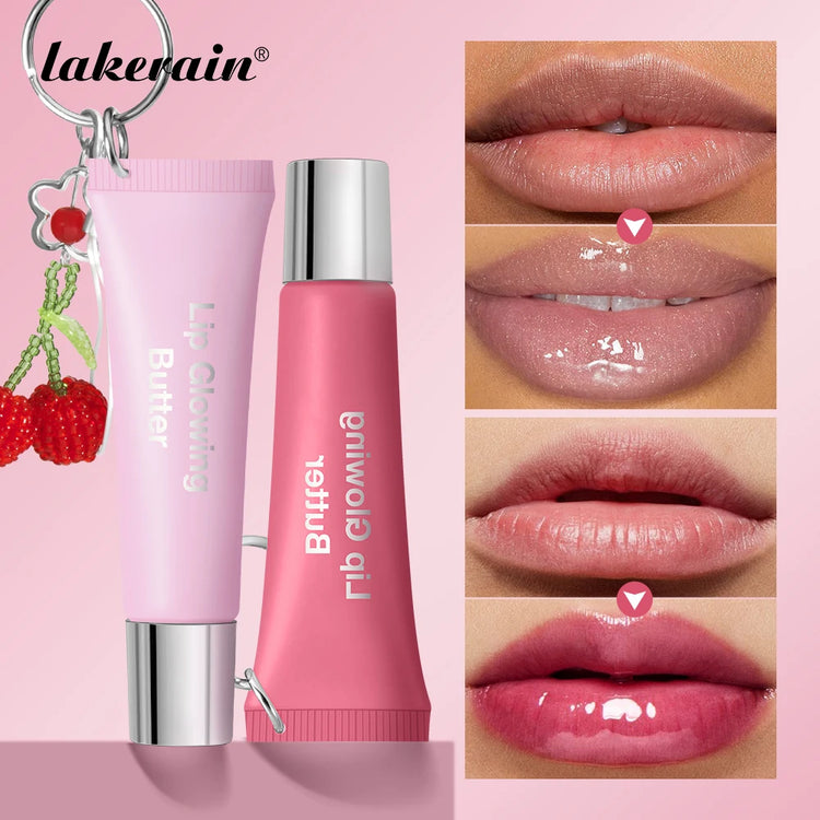 Moisturizing Lip Balm Lip Gloss Long Lasting Butter Pink Nourishing Makeup Care Hydrating Glowing Shine Lipstick Korean Cosmetic by Home for Health and Beauty