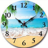 XMSJ Round Wooden Wall Clock Silent Living Room Decor by Home for Health and Beauty
