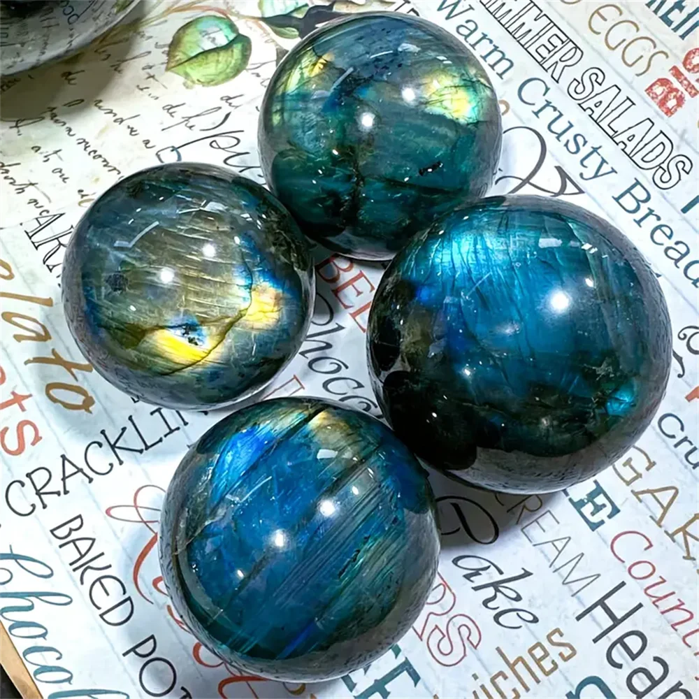 1pc Blue Light Violet Tourmaline Crystal Ball Home Decor