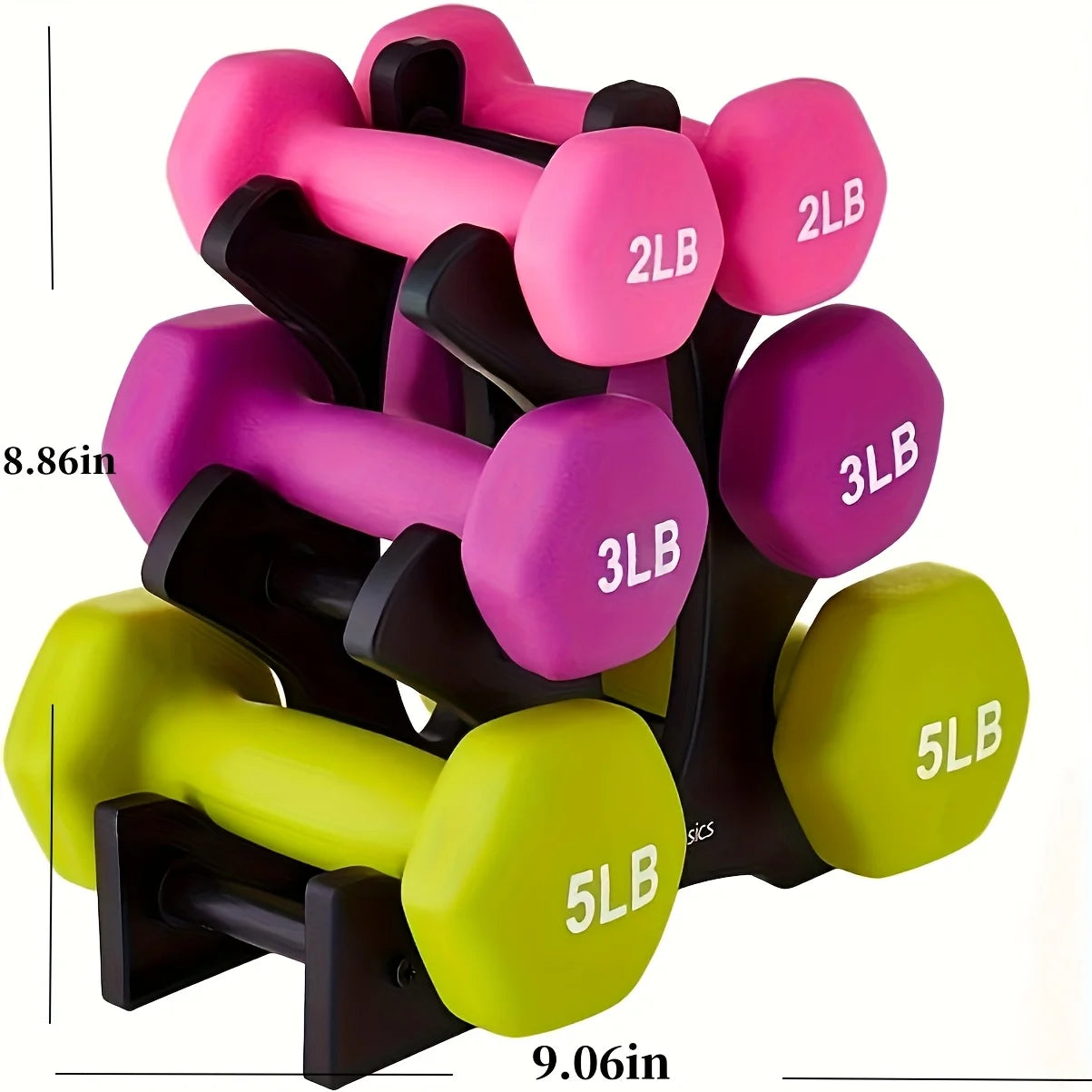 Dumbbell Set Rubber Covered For Women Strength Training