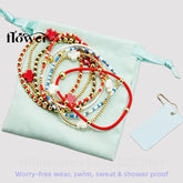 Waterproof Charm Beads Stackable Bracelets Bangles Fashion Fine Jewelry Gift For Women Anniversary Birthday by Home for Health and Beauty