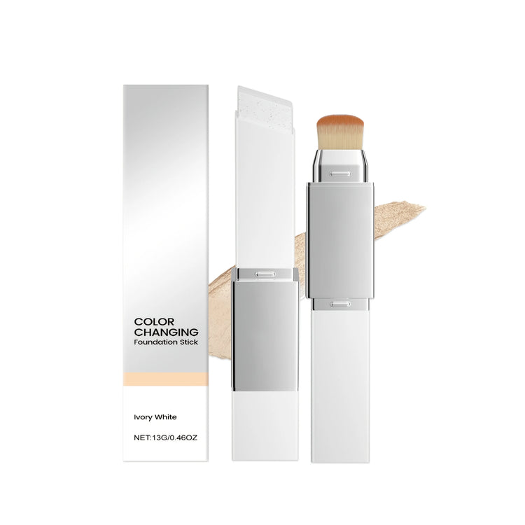 2-in-1 Color Changing Foundation Stick with Brush - Natural Matte Hydrating Long Lasting 13g by Home for Health and Beauty