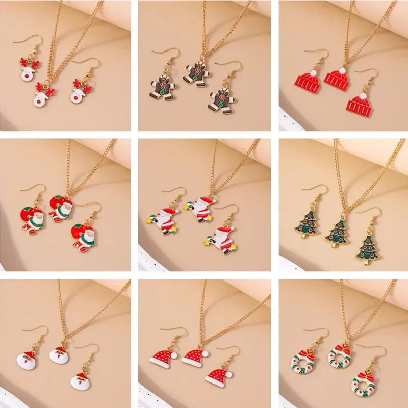 Fashion Christmas Necklace and Earrings Set for Women