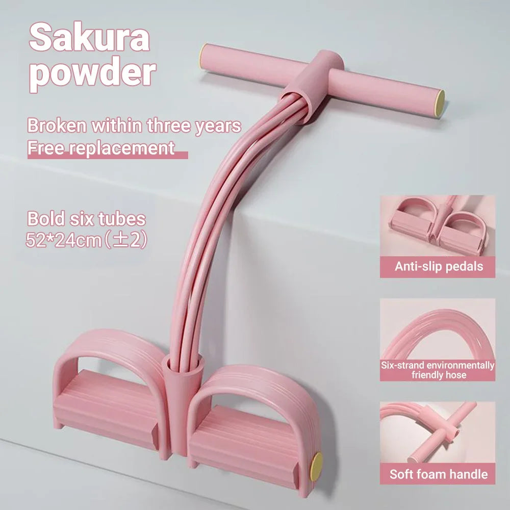 6-Tube Resistance Band Multi Function Tension Rope Fitness Bands 6-Tube Elastic Yoga Pedal Puller For Sports Exercises At Gym by Home for Health and Beauty