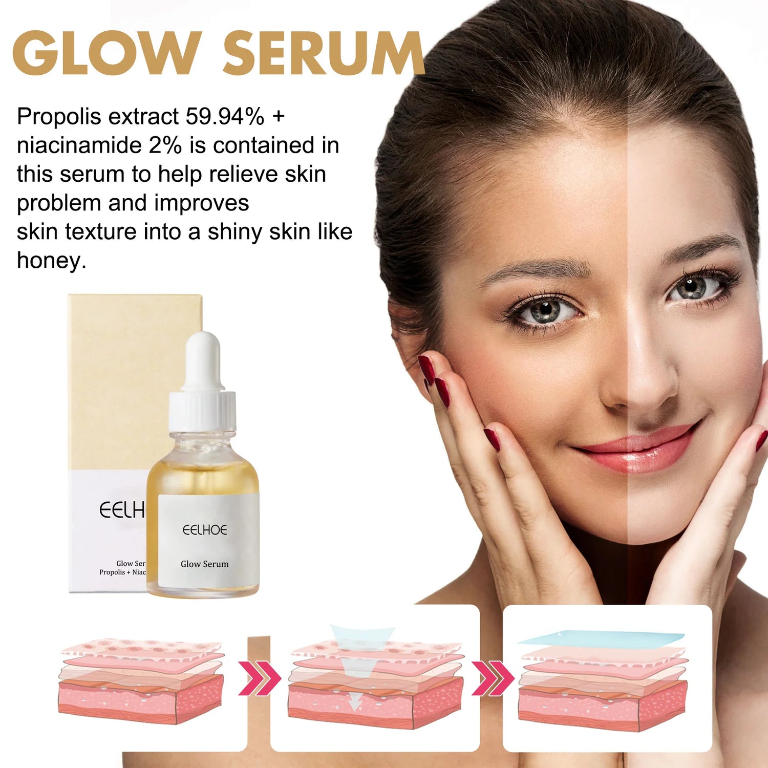 Eelhoe Whitening Firming Hydrating Serum Deep Repair Facial Essence by Home for Health and Beauty