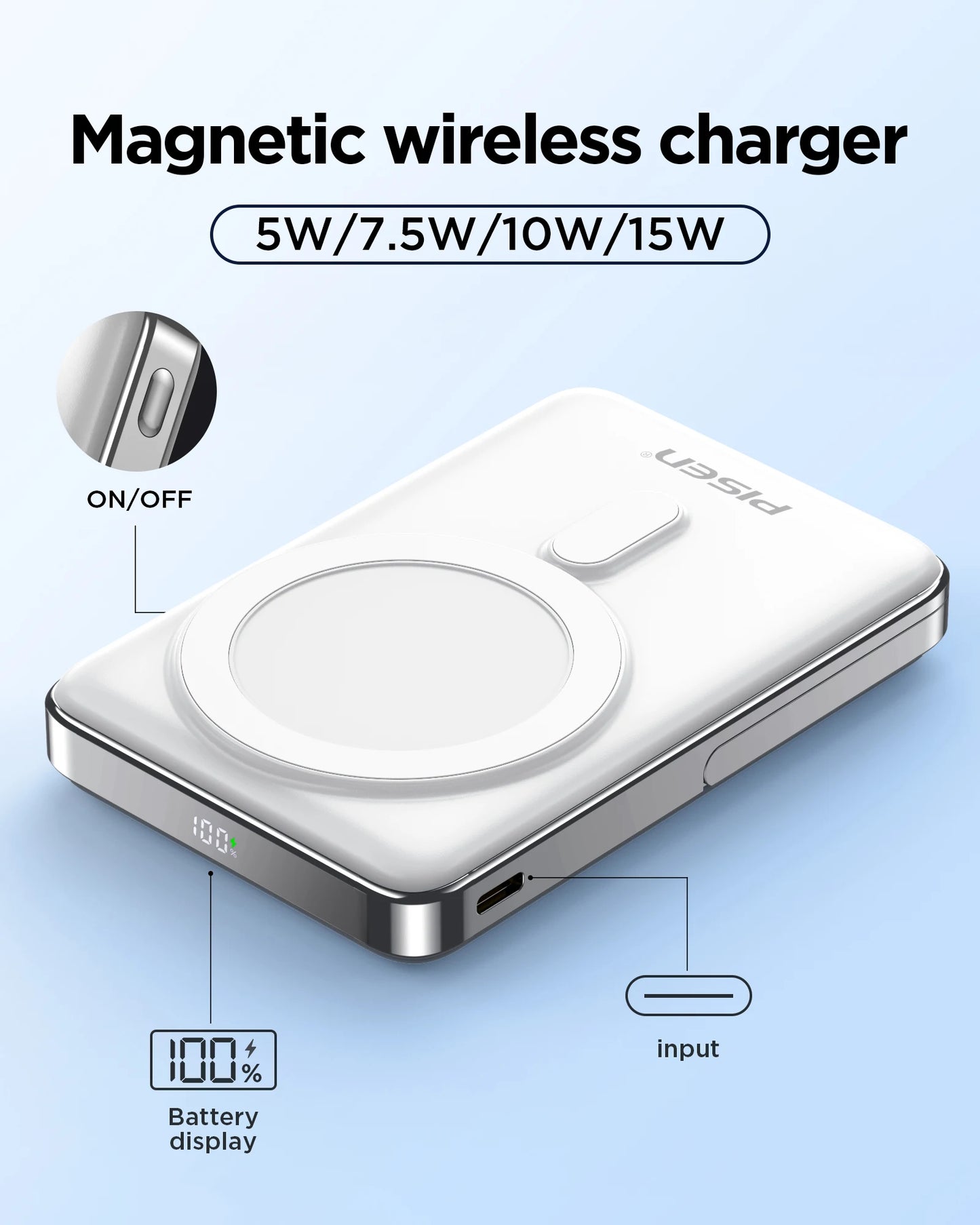 Magnetic Wireless Power Bank With Stand MagSafe