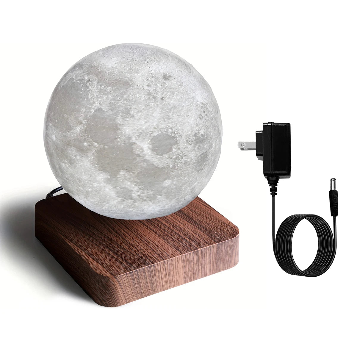 Magnetic Floating Rotating Moon Lamp with Wooden Base, 3 Color Temperature LED Night Lights of Print 3D for Unique Gifts, Room by Home for Health and Beauty