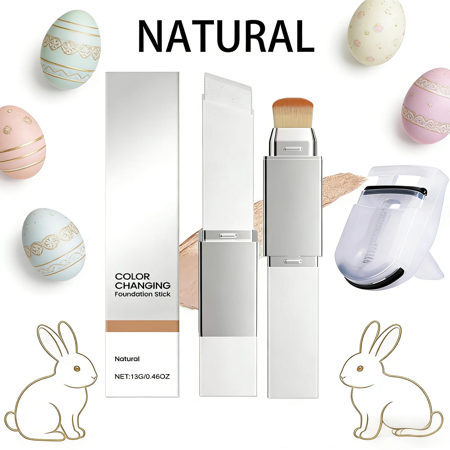 2-in-1 concealer foundation stick, covers dark circles, waterproof and sweatproof, creates the ideal flawless makeup look by Home for Health and Beauty
