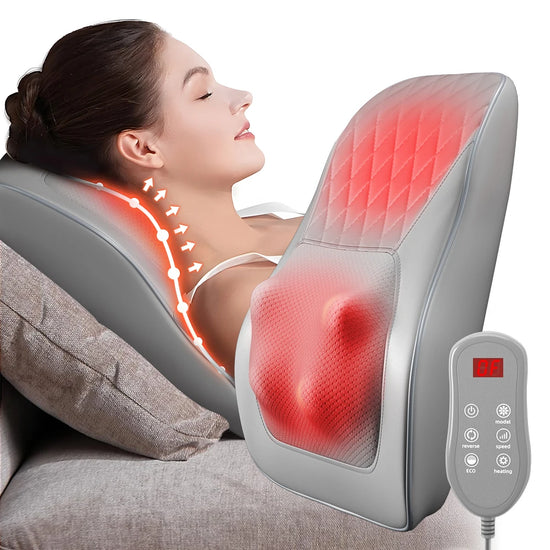 Back Massager Neck Massager with Heat 3D Kneading Massage Pillow for Relax Neck Back Shoulder Legs Gifts for Men Women Mom Dad by Home for Health and Beauty