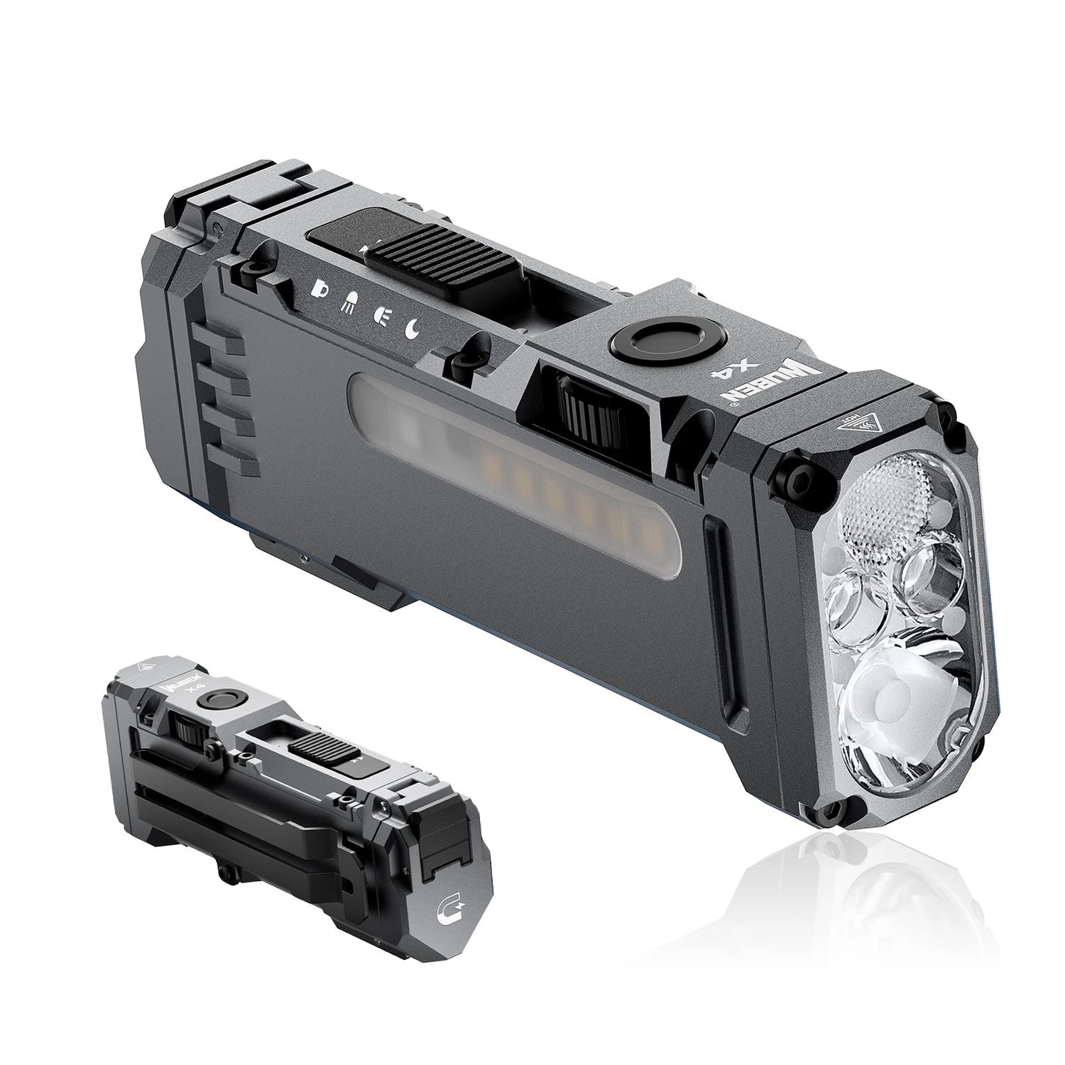WUBEN X4 EDC Flat Flashlight with RGB Light, 1500 Lumens Mini Flashlight with Tactical Switch and Magnetic, IP68 Portable Pocket by Home for Health and Beauty