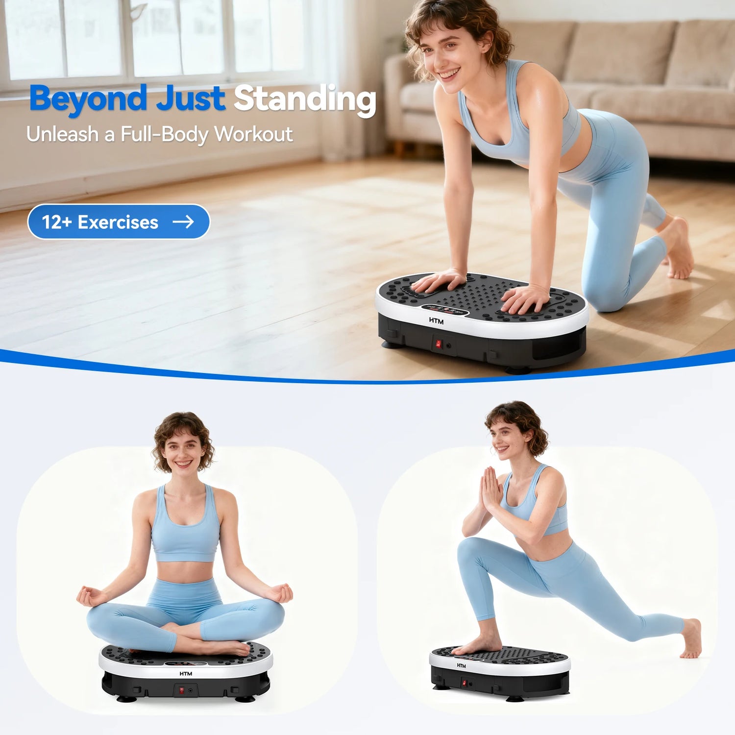 Vibration Plate High Frequency Vibration Fat Burning Fitness Platform 9 Programs 120 Levels Home Gym Weight Loss Remote Control by Home for Health and Beauty